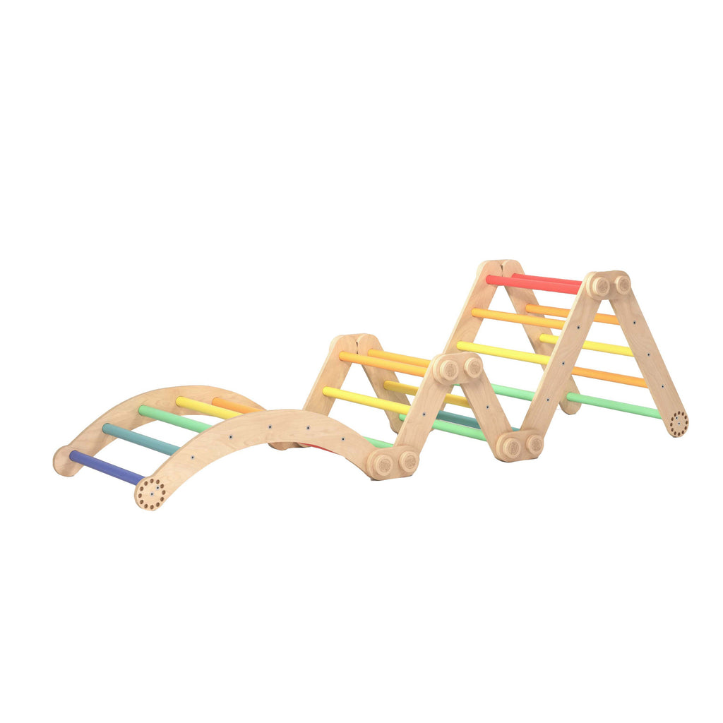 Flexi-Klettergerüst für Kinder - Set L – Regenbogenfarben – BusyKids