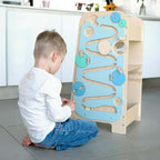 Lärtorn PLAY 5-i-1 – växande lärtorn med aktivitetspanel, 75 cm – Mint – BusyKids