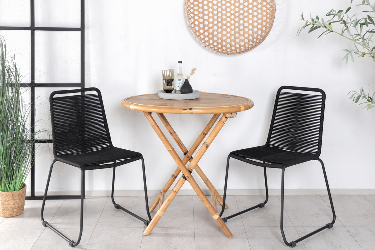 Cane Cafebord ⌀80 + Matstolar 2-pack