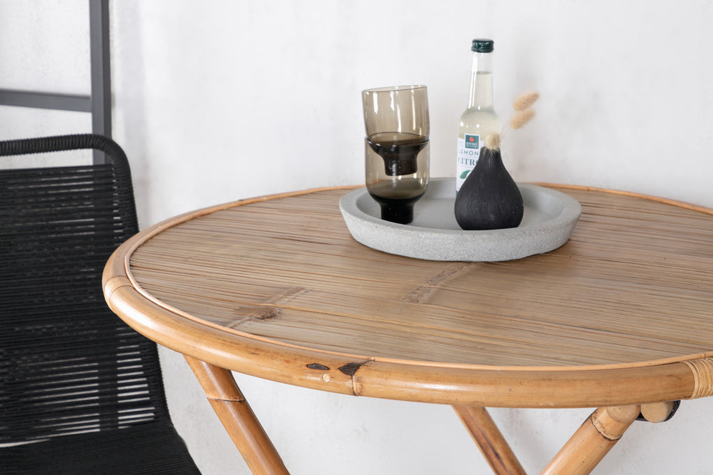 Cane Cafebord ⌀80 + Matstolar 2-pack