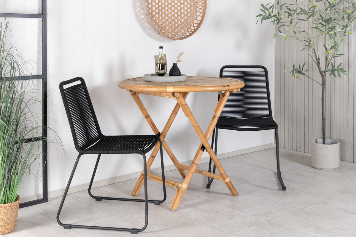 Cane Cafebord ⌀80 + Matstolar 2-pack