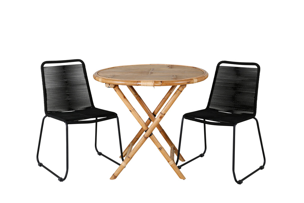 Cane Cafebord ⌀80 + Matstolar 2-pack