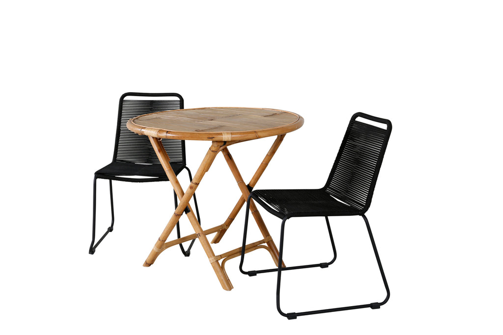 Cane Cafebord ⌀80 + Matstolar 2-pack