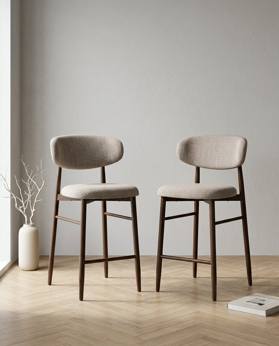 2-pack Levanto Barstolar – Sand / Valnöt