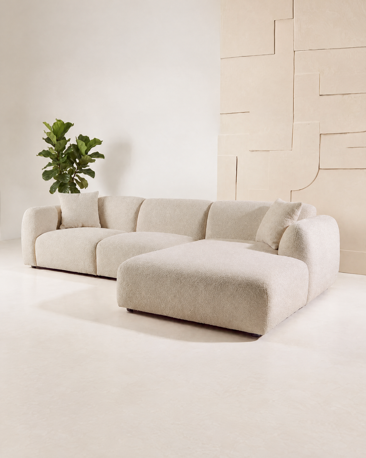 Leia Schäslongsoffa – Beige