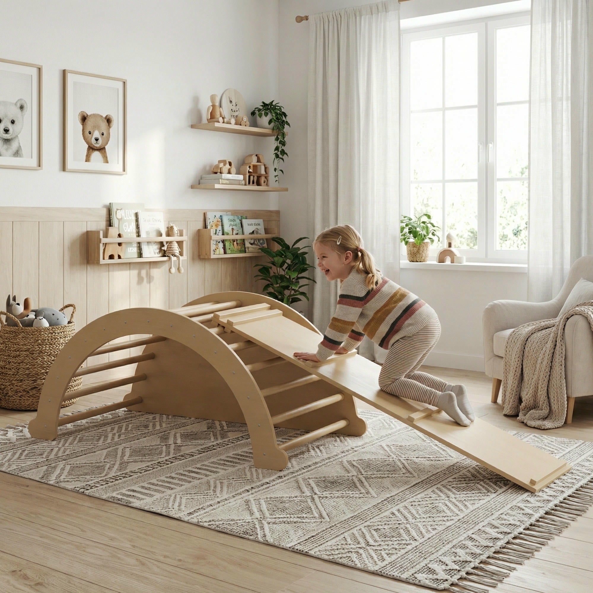Multifunktionaler Schaukel LUNO 5-in-1 – Natura – BusyKids
