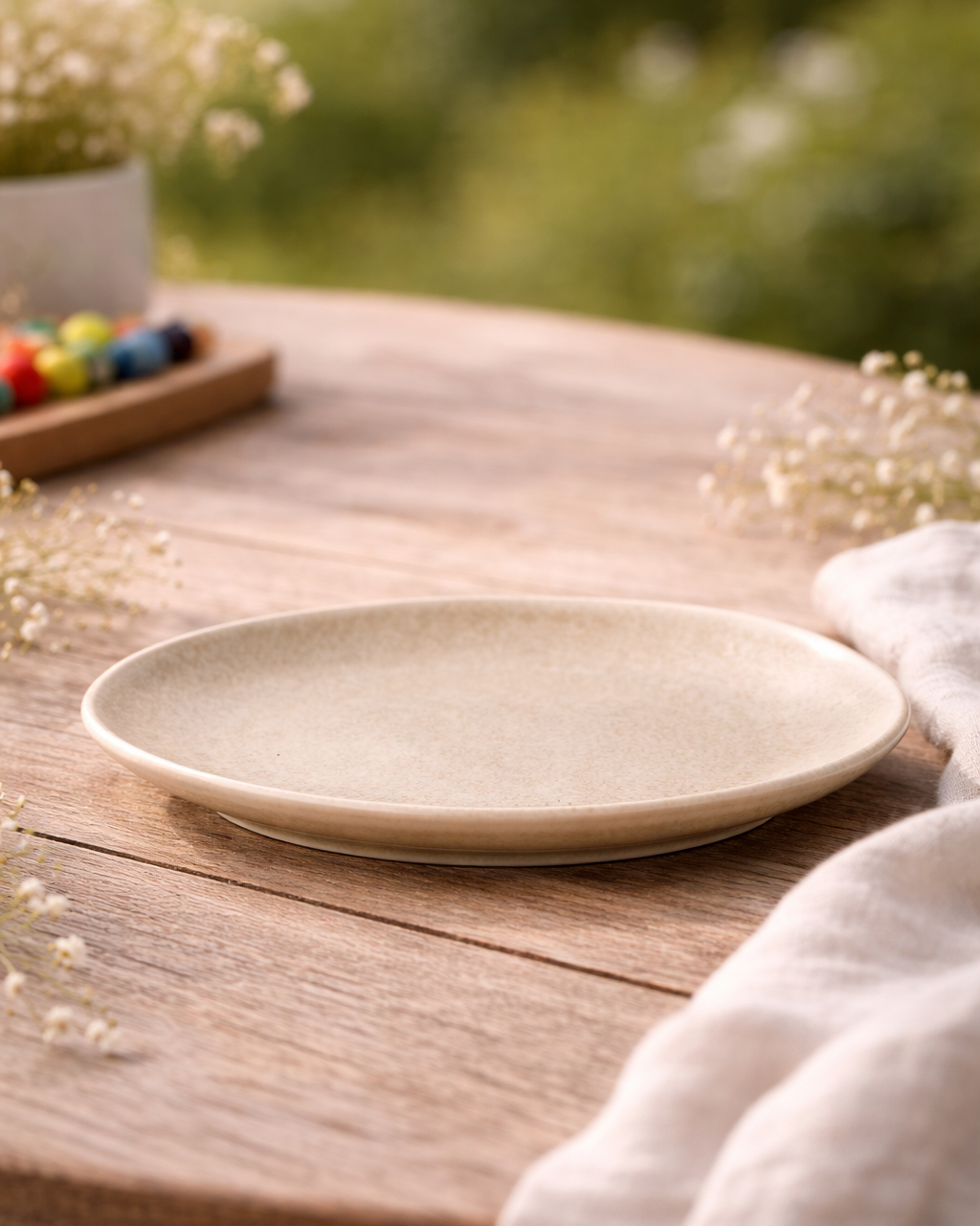Viola Lunch Tallrik – Beige (Set om 4) 21cm