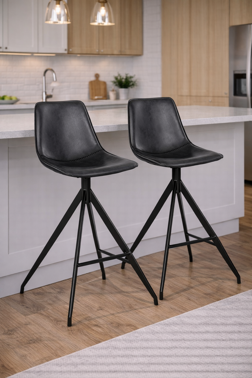 Monaco Barstolar Set – Svart