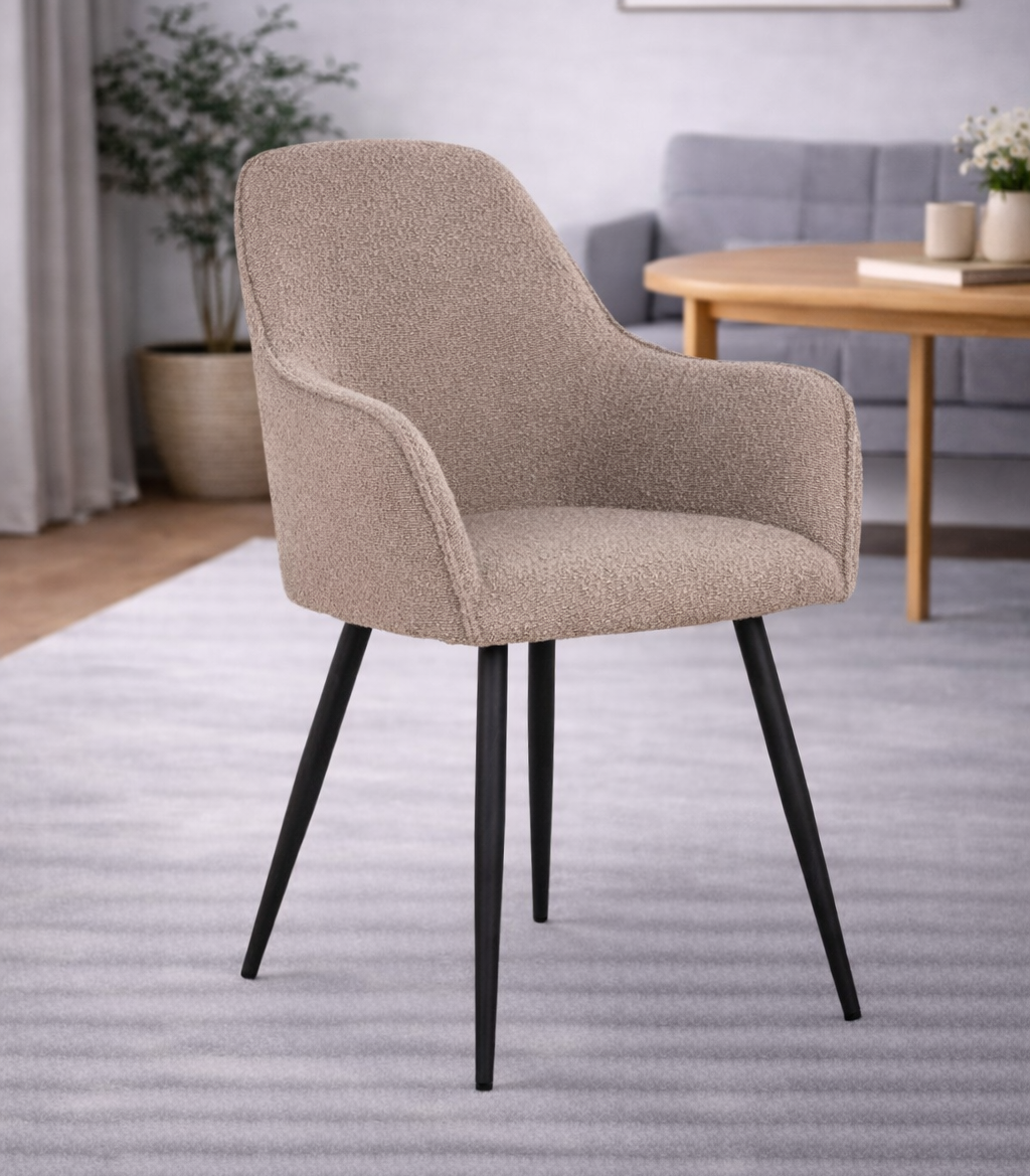 Harbo Matstol – Beige Bouclé