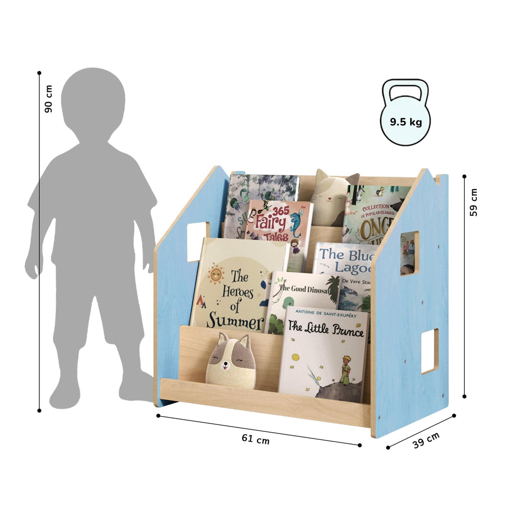Bücherregal nach Montessori - zart blau / rosa – zart blau – BusyKids