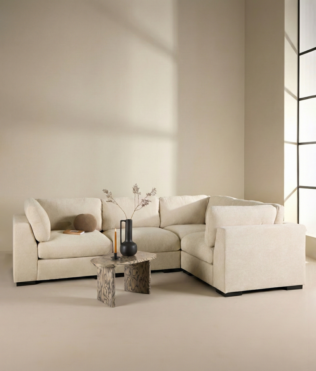 Salerno Hörnsoffor Beige 3m x 2m