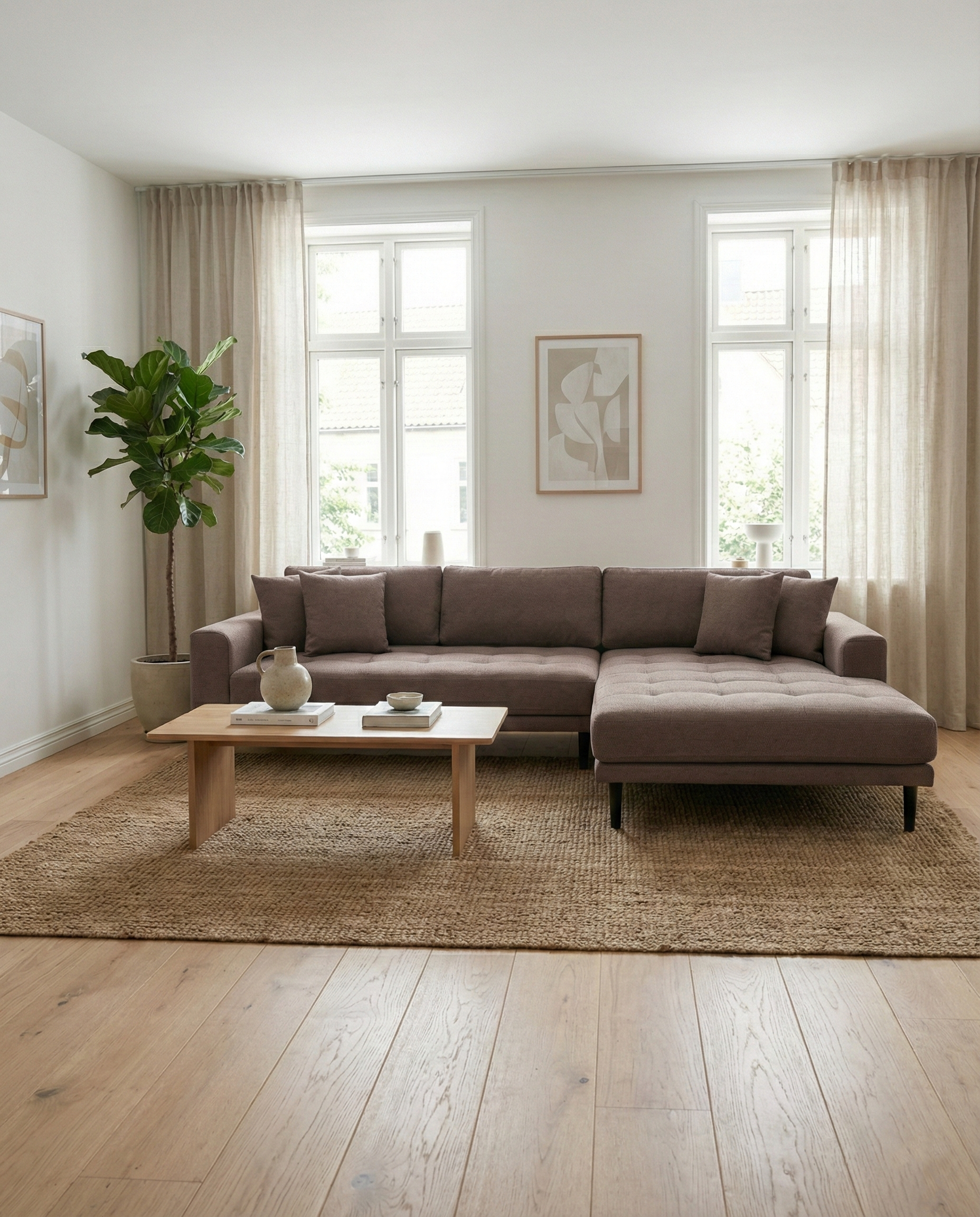 Lido Lounge-soffa – Brun (Höger)