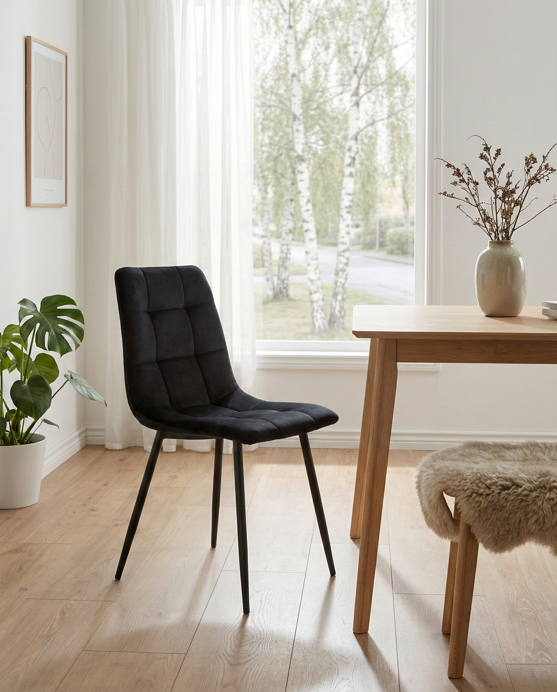 2-pack Middelfart Matstolar – Svart Sammet