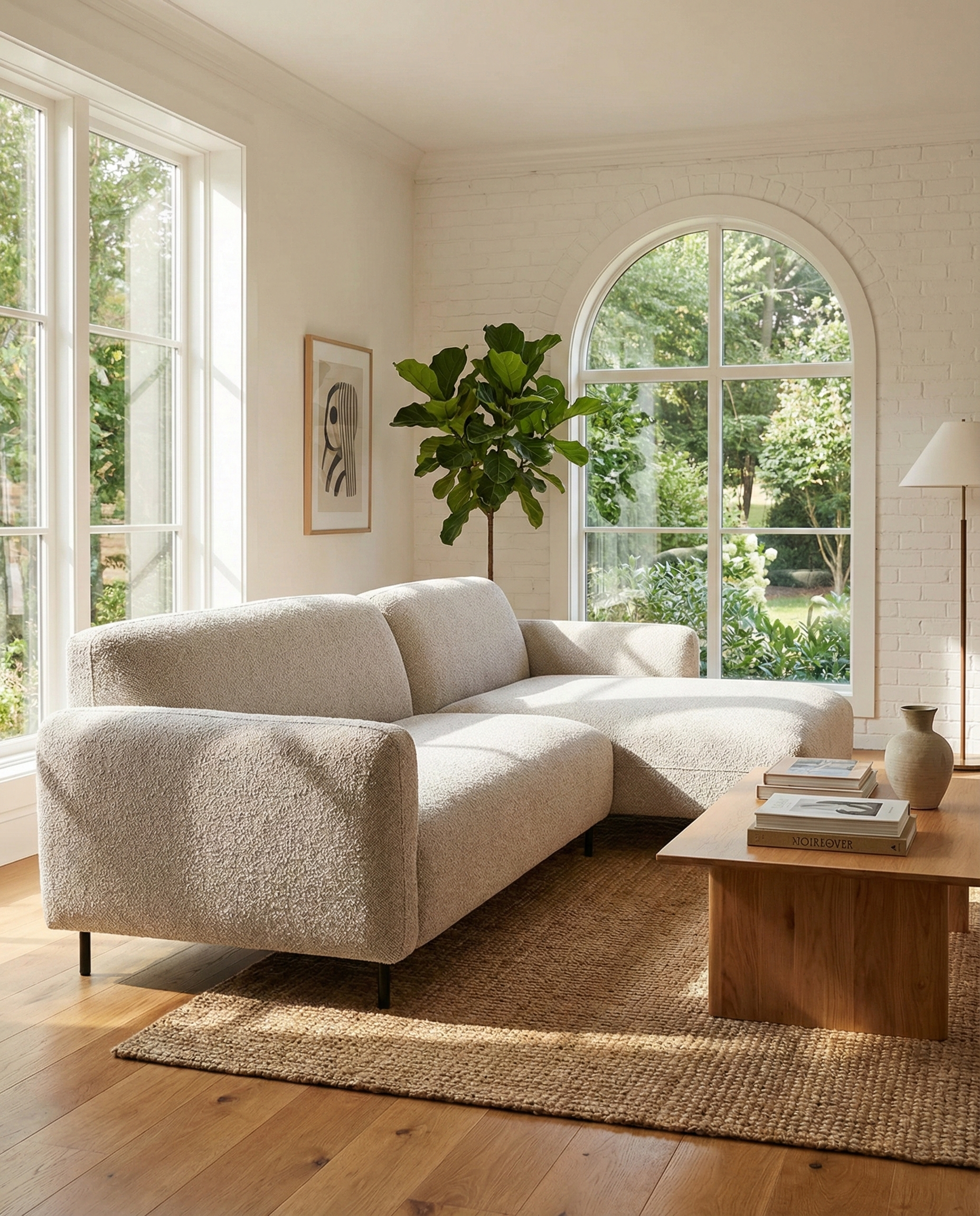 Salvador L-Soffa – Ljusgrå bouclé (Höger)