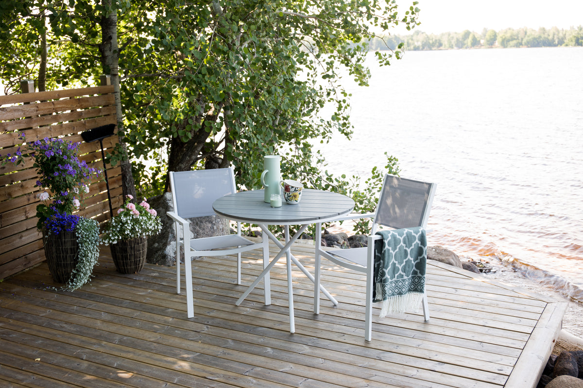 Copacabana & Parma Matstolar + Cafebord ⌀90 Grå