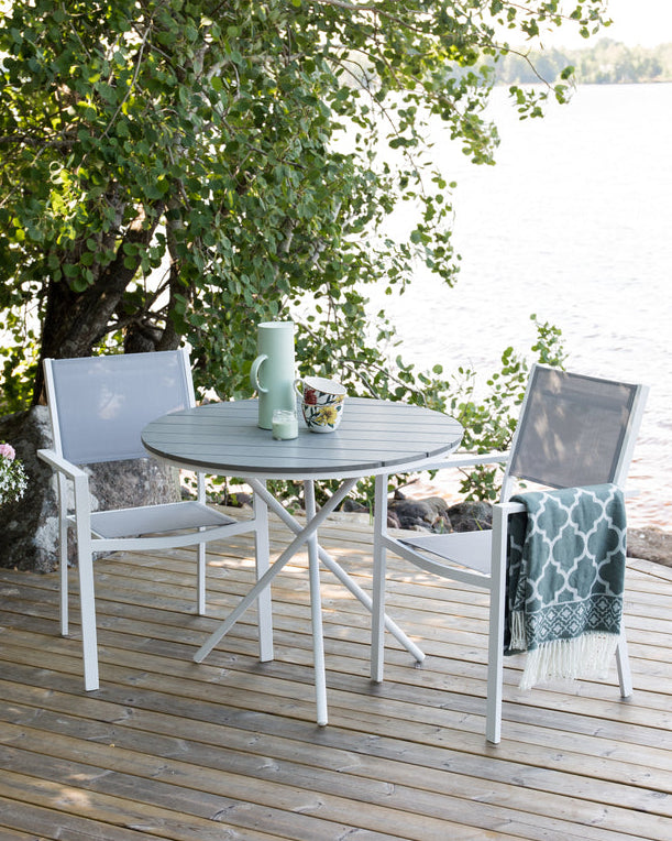 Copacabana & Parma Matstolar + Cafebord ⌀90 Grå