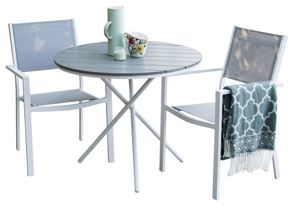 Copacabana & Parma Matstolar + Cafebord ⌀90 Grå