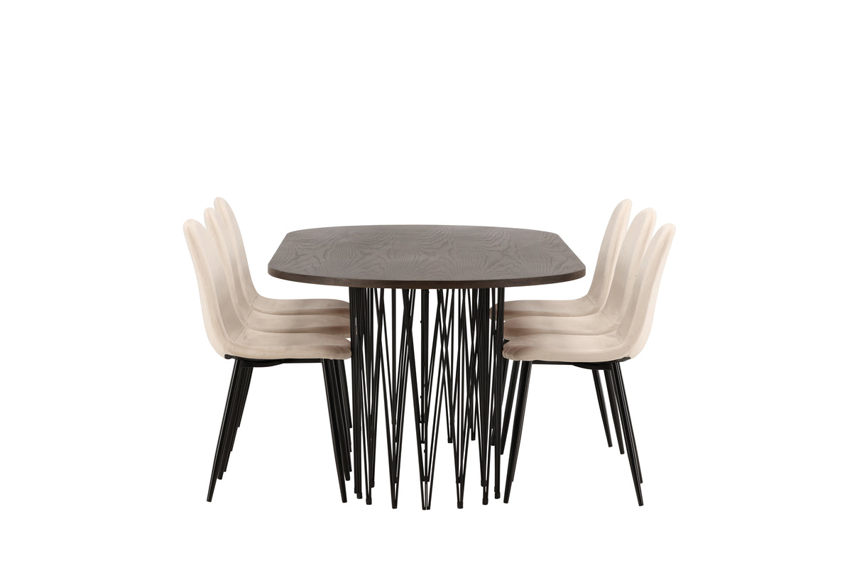 Polar Matstolar 6-pack + Ovala Matbord 220x100