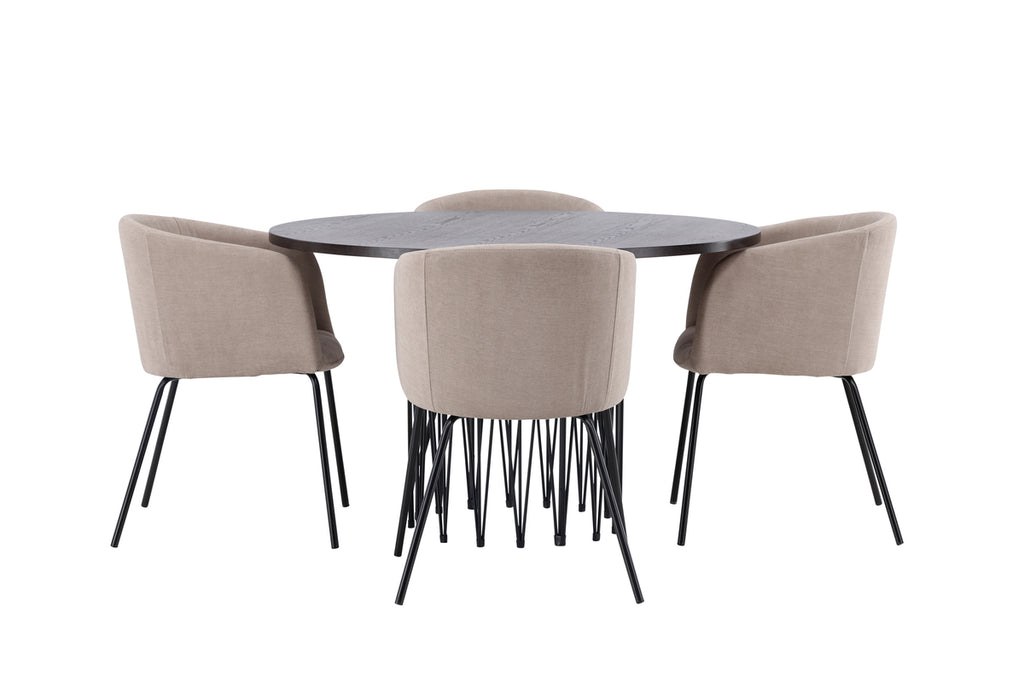 Berit Matstolar 4-pack + Runt Matbord ⌀120