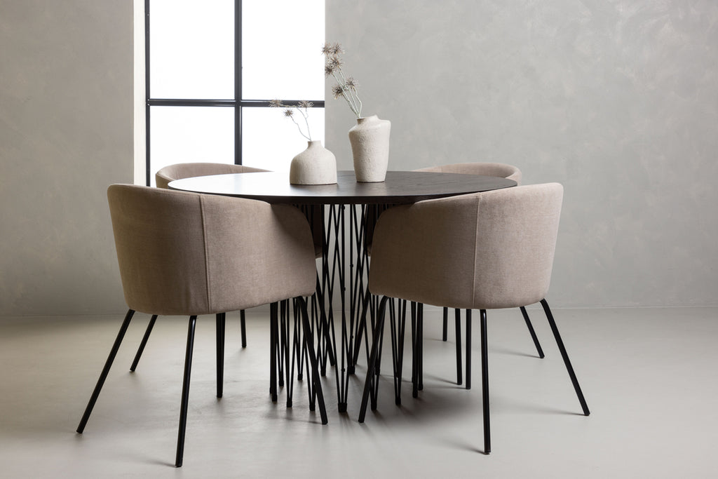 Berit Matstolar 4-pack + Runt Matbord ⌀120