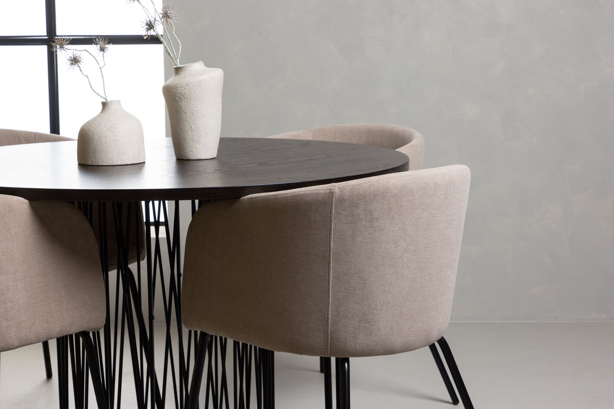 Berit Matstolar 4-pack + Runt Matbord ⌀120