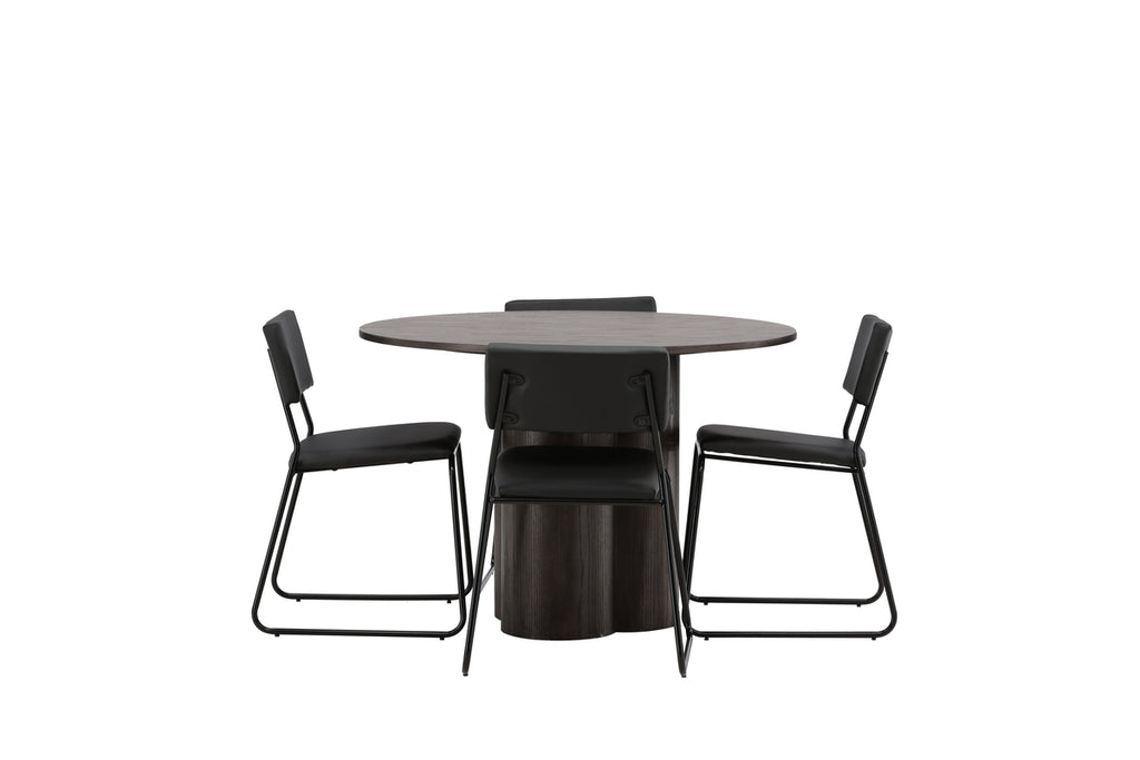 Kenth Matstolar 4-pack + Runt Matbord ⌀110