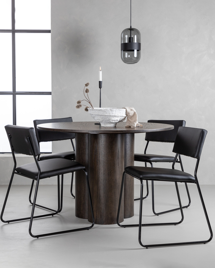 Kenth Matstolar 4-pack + Runt Matbord ⌀110