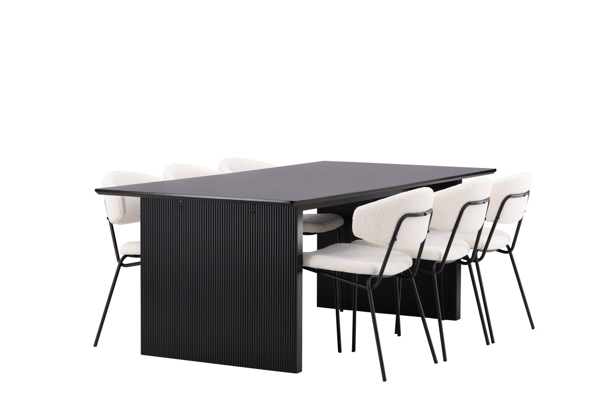 Chico Matstolar 6-pack + Matbord 200x100