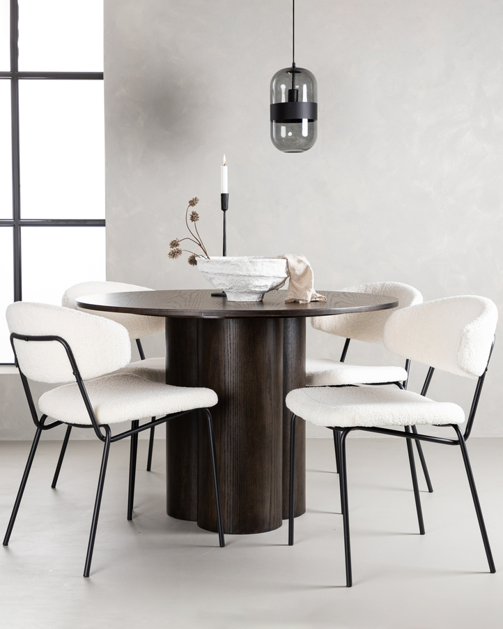 Chico Matstolar 4-pack + Runt Matbord ⌀110