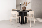 Åstol Matstolar 4-pack Beige + Runt Matbord ⌀110 Svart