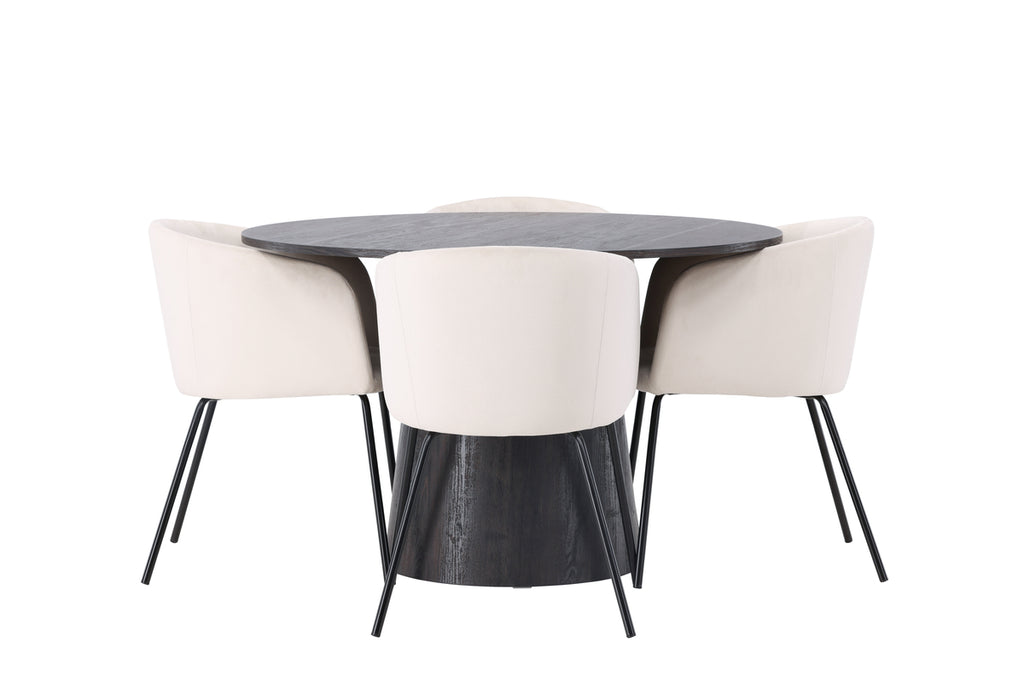 Berit Matstolar 4-pack + Runt Matbord ⌀120