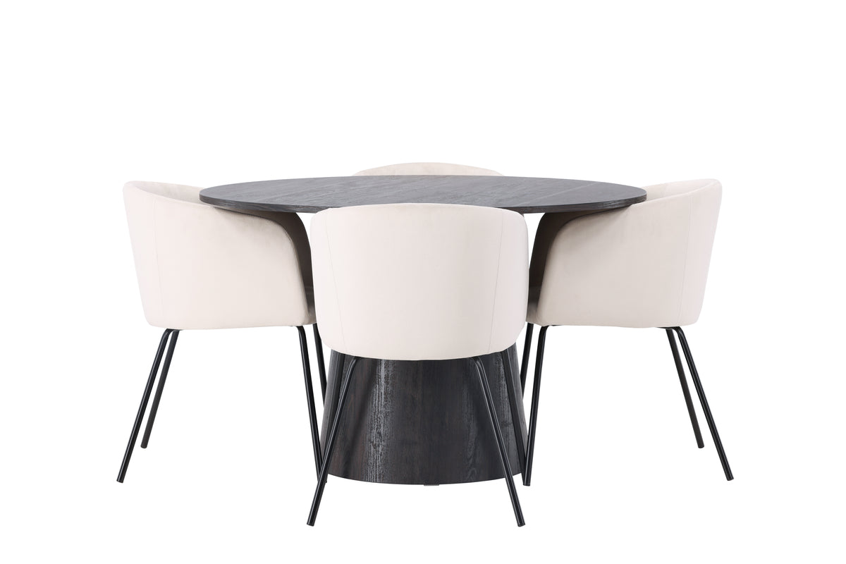 Berit Matstolar 4-pack + Runt Matbord ⌀120