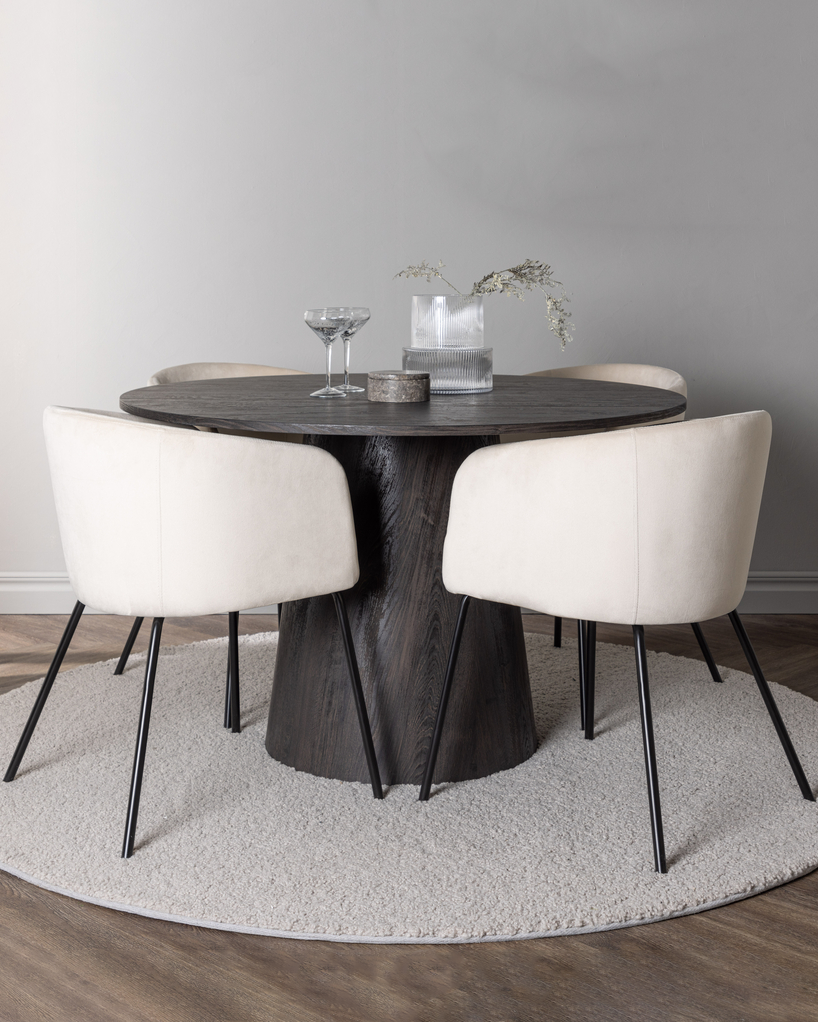 Berit Matstolar 4-pack + Runt Matbord ⌀120