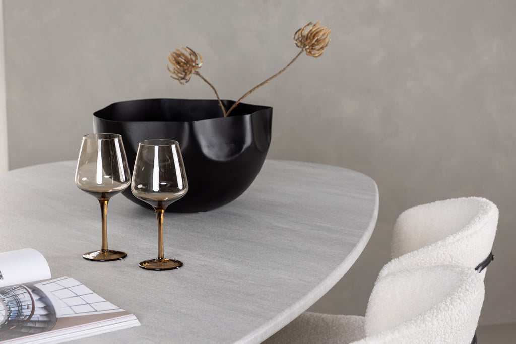 Chico 4-pack Vit + Ovala Matbord 180x90