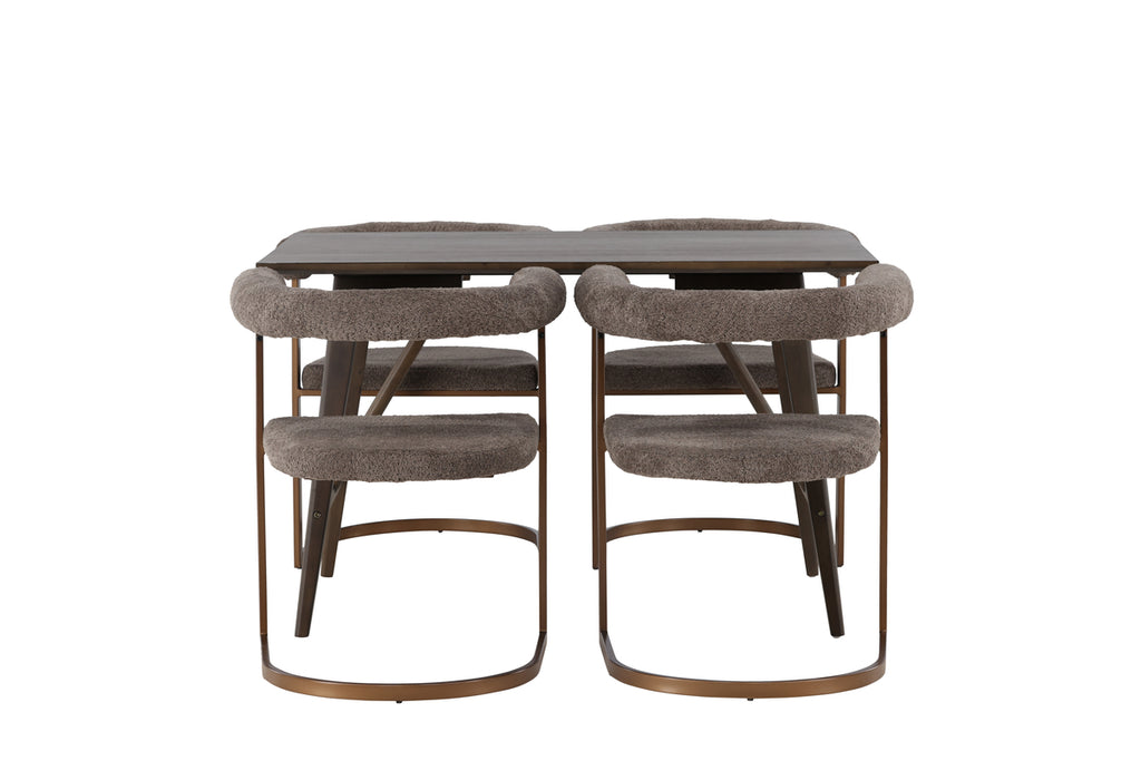 Kaseidon Matbord 120x80 + Matstolar 4-pack