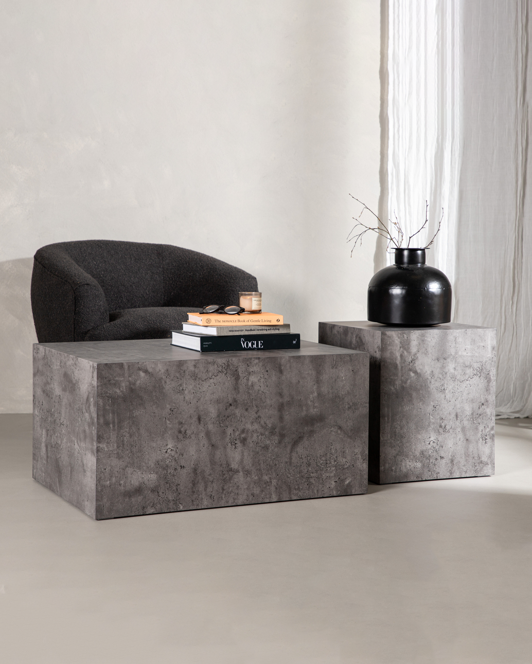 2-pack York Soffbord Mörkgrå
