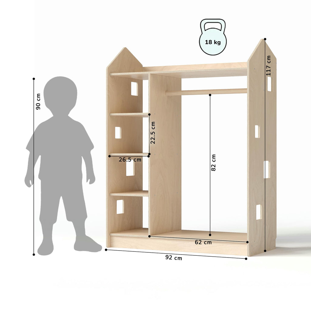 Offener Kinderkleiderschrank in Form eines Hauses BusyKids – BusyKids