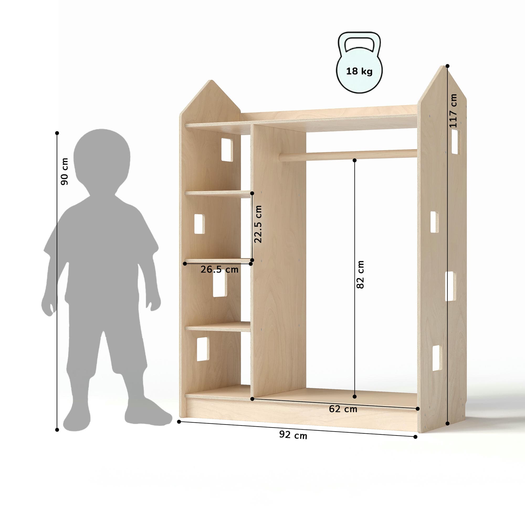 Offener Kinderkleiderschrank in Form eines Hauses BusyKids – BusyKids