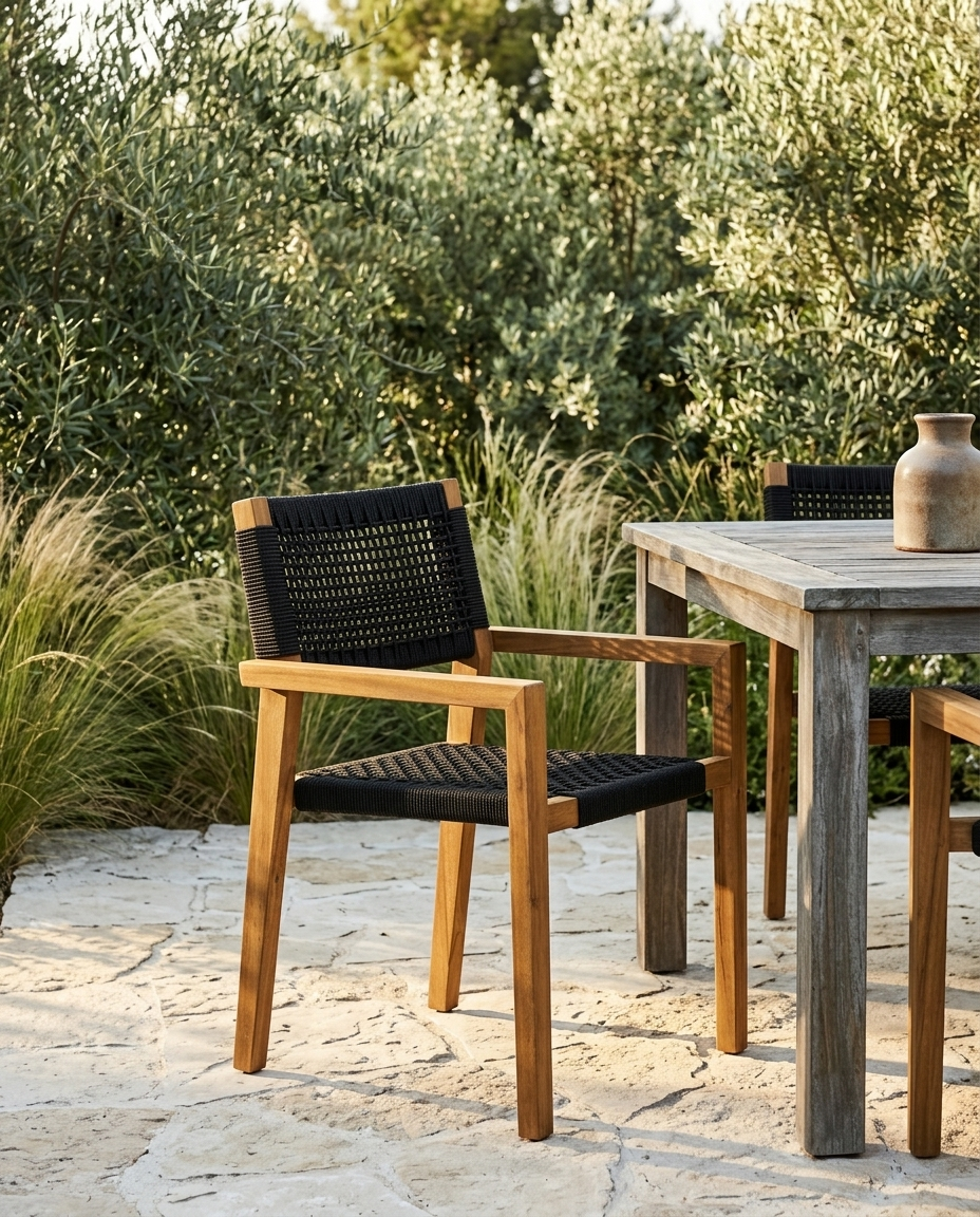 2-pack Anzio Matstolar – Natural / Black