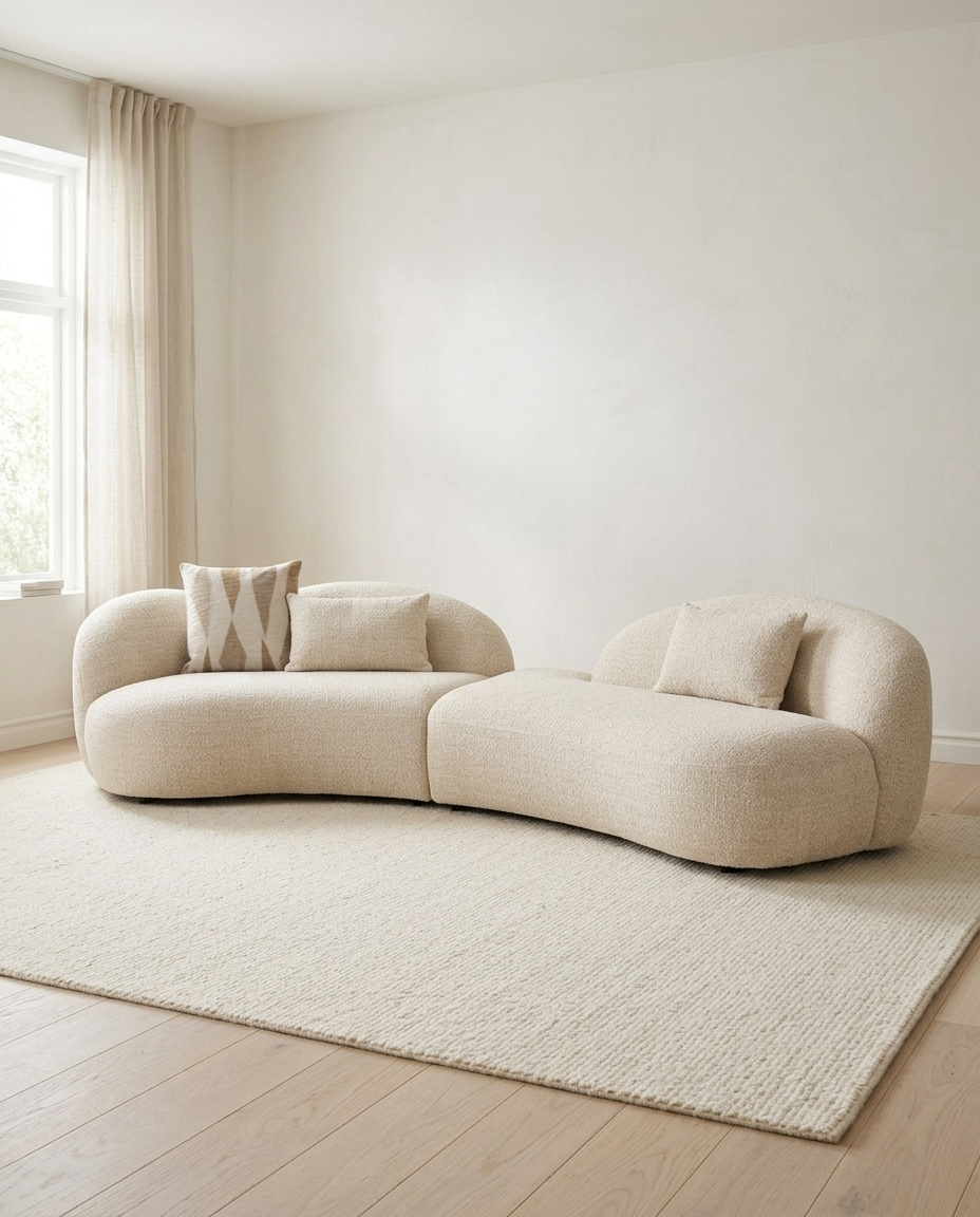 Amol Soffa i Natur – 326 cm med 3 Sittdynor