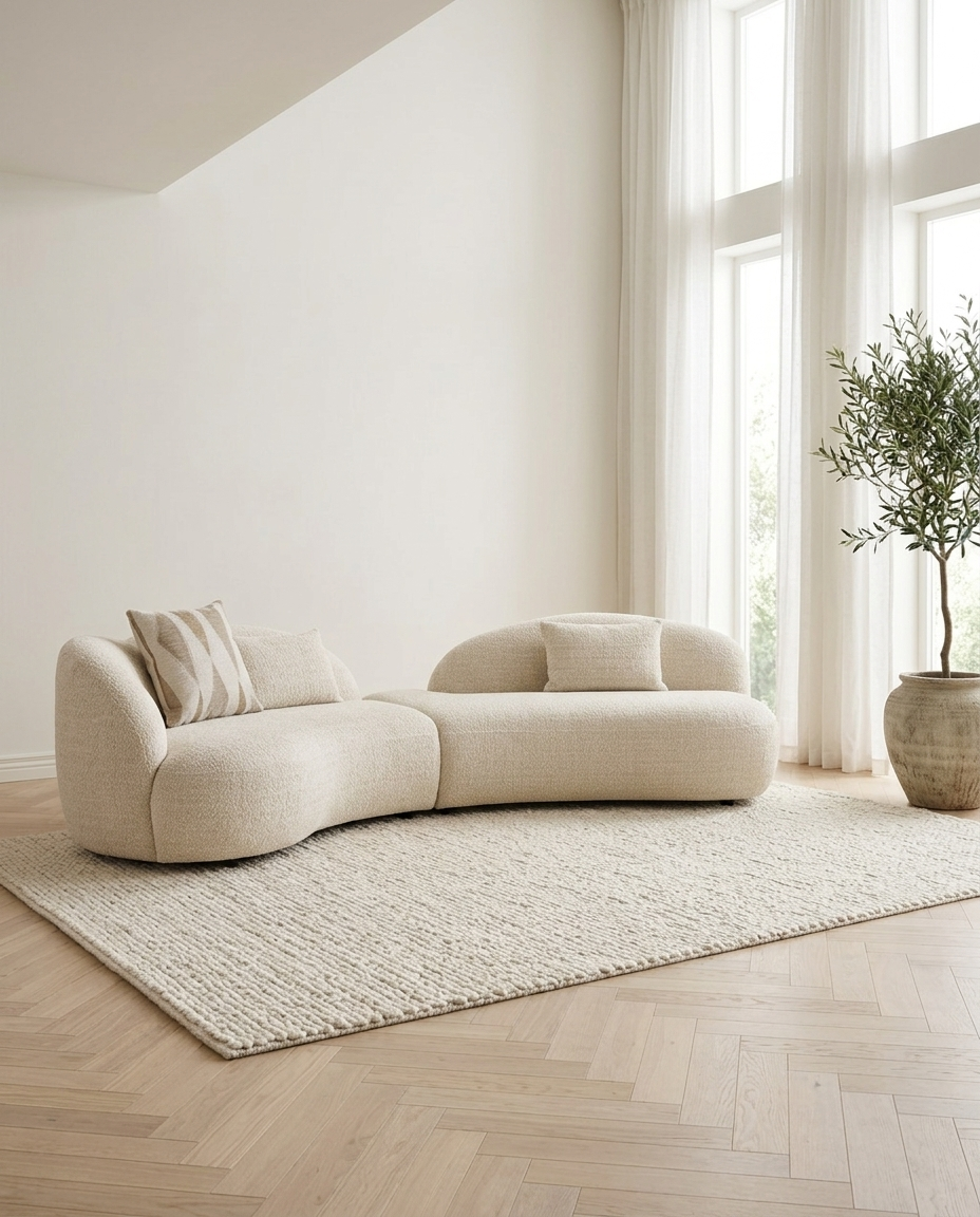 Amol Soffa i Natur – 326 cm med 3 Sittdynor
