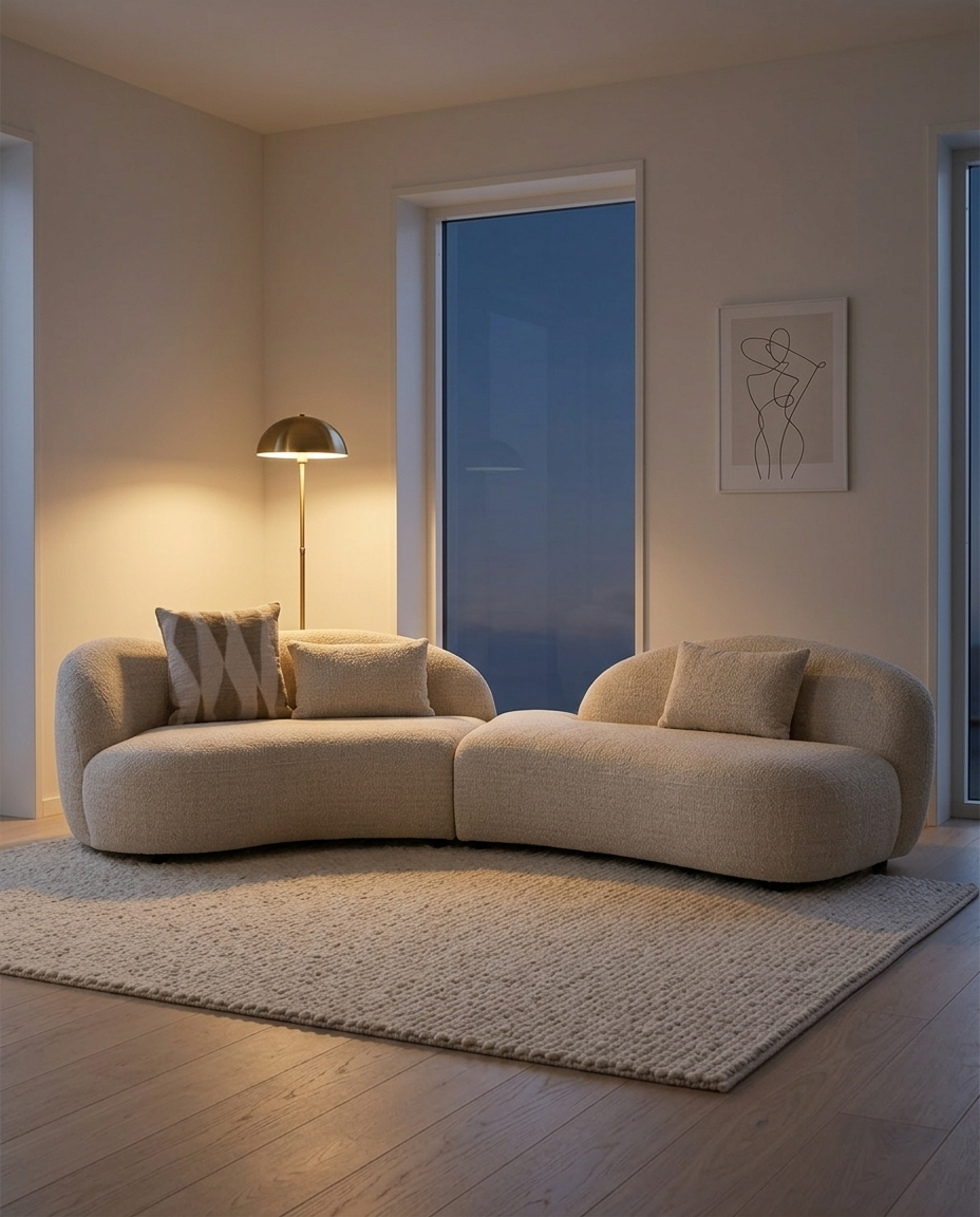 Amol Soffa i Natur – 326 cm med 3 Sittdynor