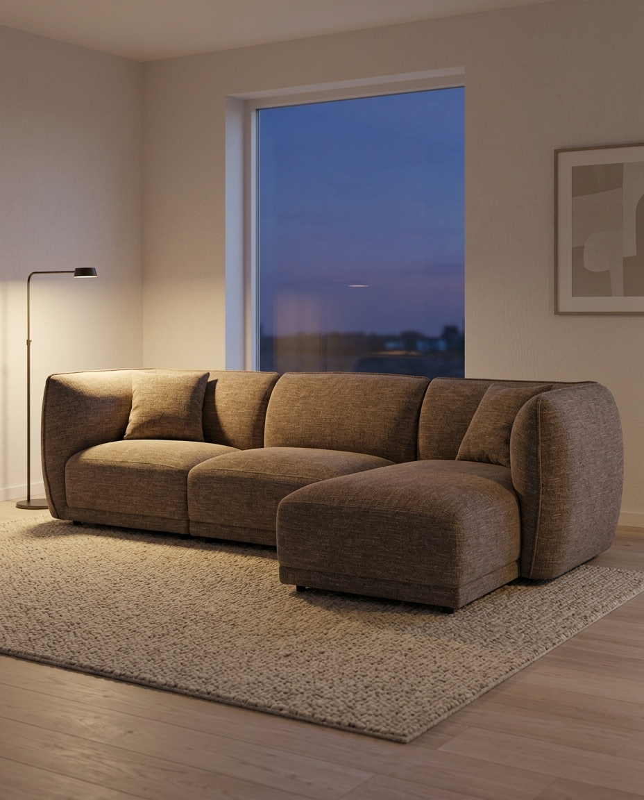 Noor Lounge Soffa i Brun – Högerdivan