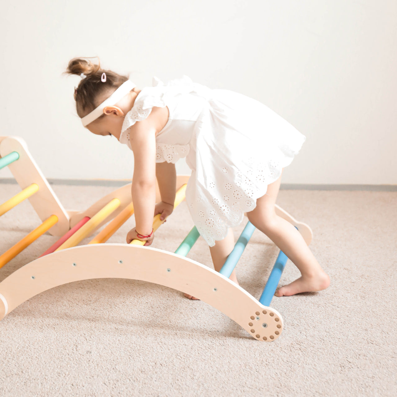 Flexi-Klettergerüst für Kinder - Set L – Regenbogenfarben – BusyKids