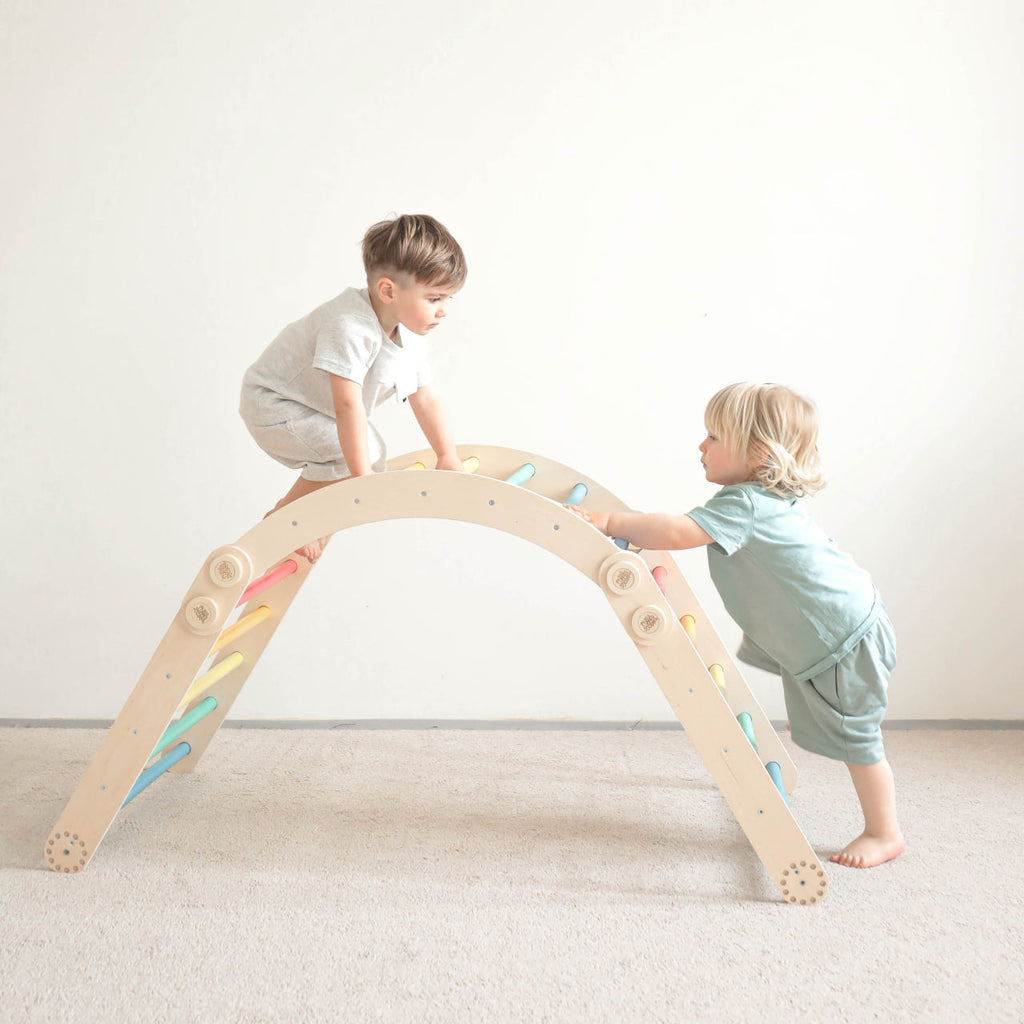 Flexi-Klettergerüst für Kinder - Set L – Regenbogenfarben – BusyKids
