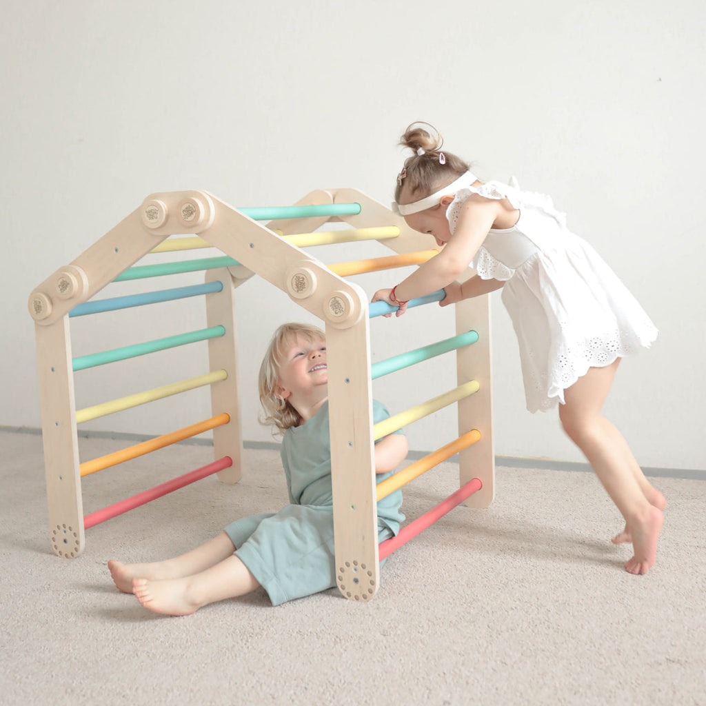 Flexi-Klettergerüst für Kinder - Set S – Regenbogenfarben – BusyKids