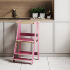 Zusammenklappbarer Lernturm – Purpurrot – BusyKids