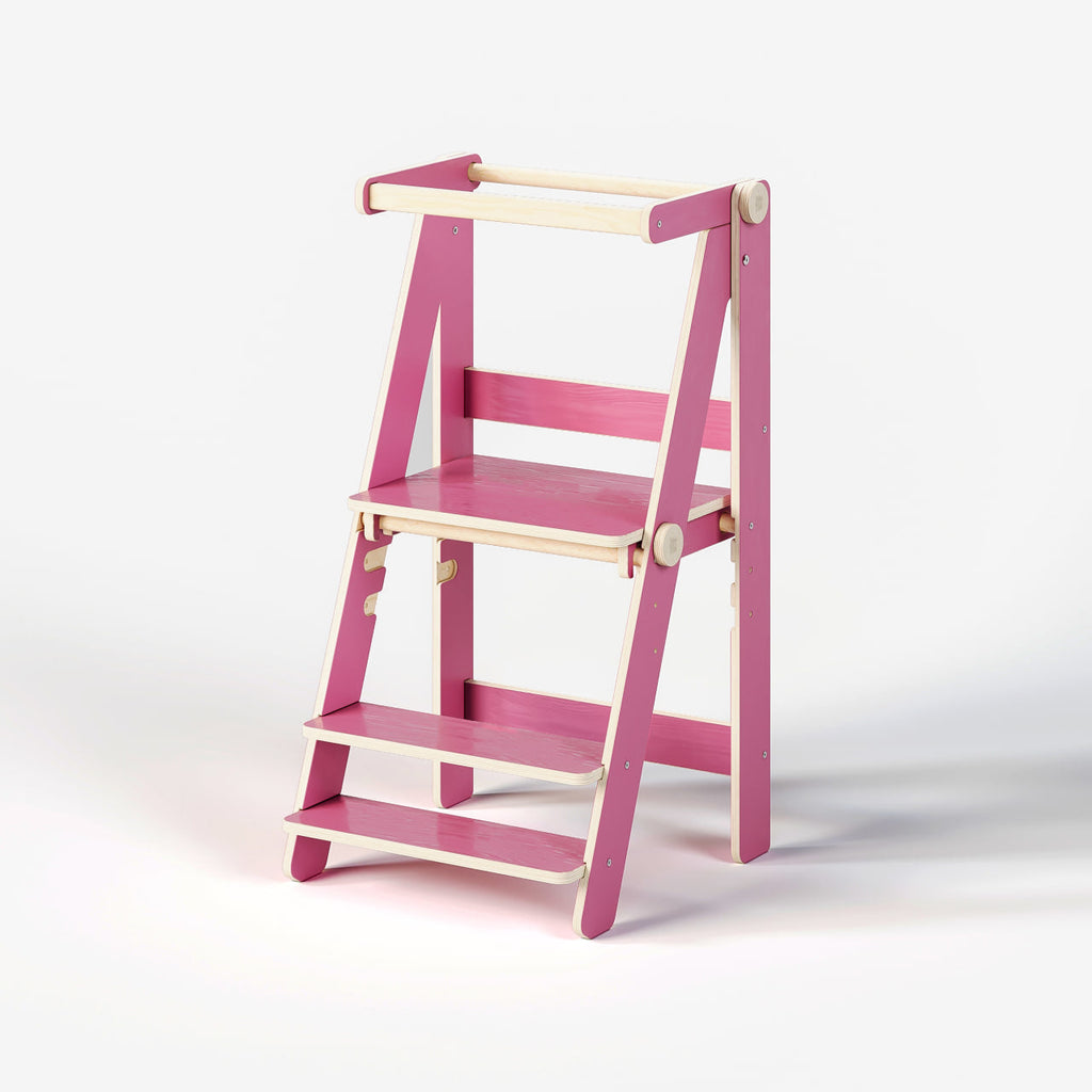 Zusammenklappbarer Lernturm – Purpurrot – BusyKids