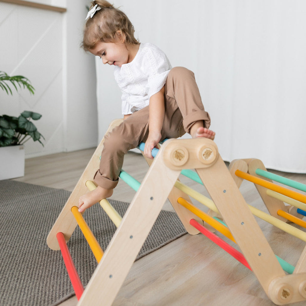 Flexi-Klettergerüst für Kinder - Set L – Regenbogenfarben – BusyKids