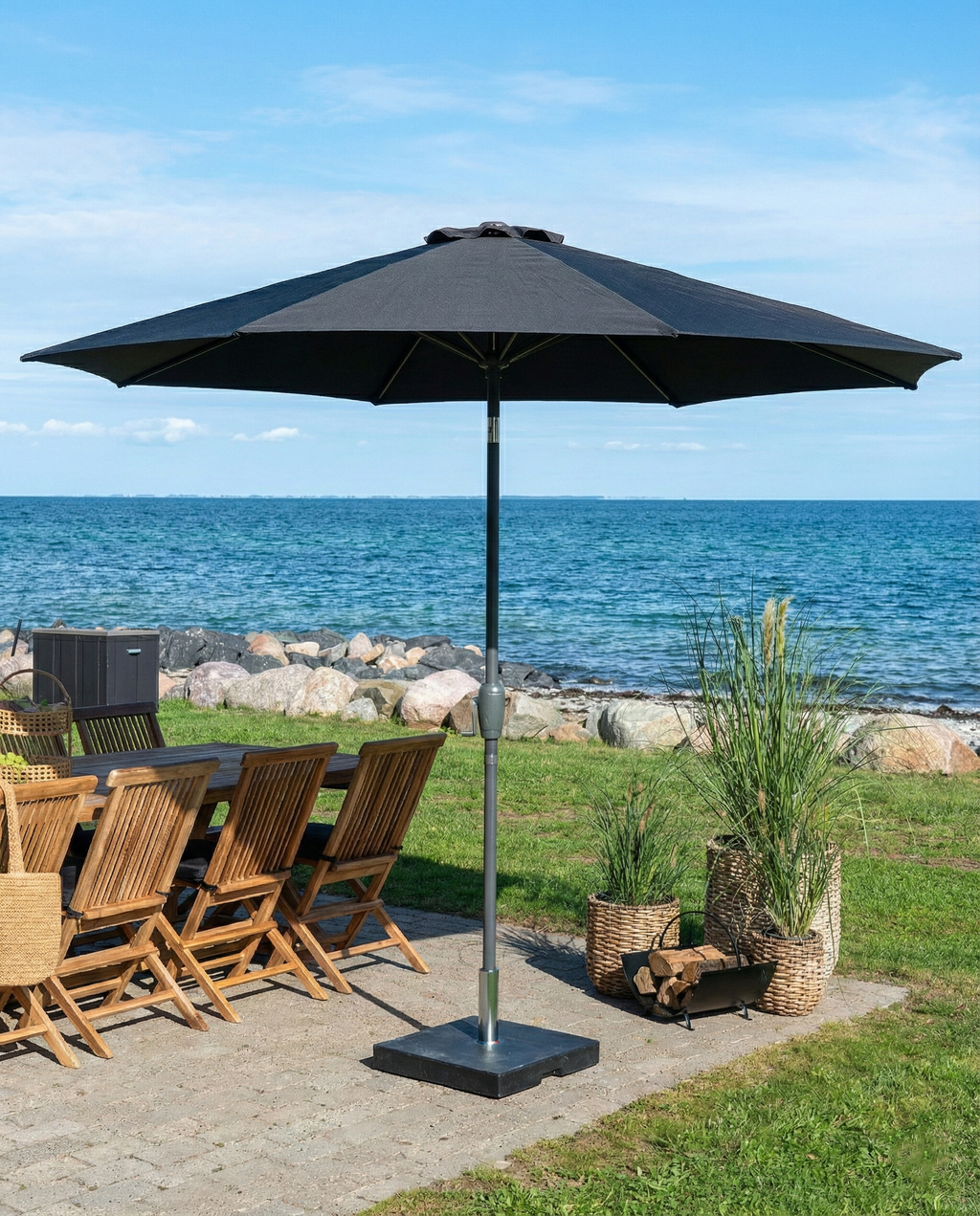 Houston Parasoll – Svart 3x3m